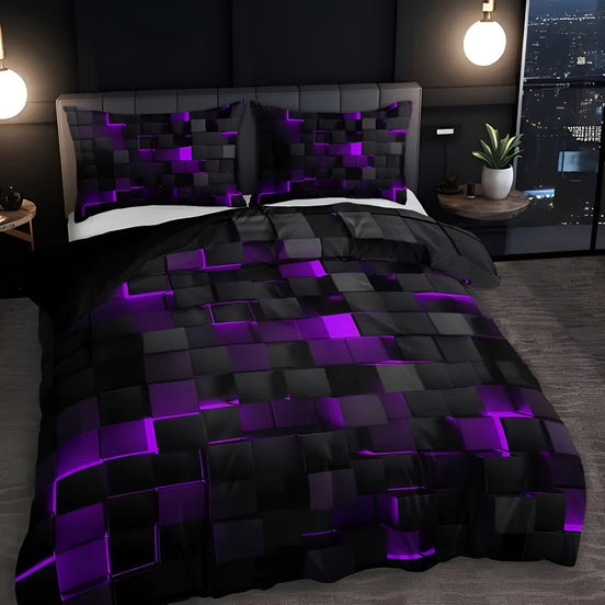 NeonGrid Bettbezug-Set mit geometrischem Muster