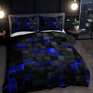 NeonGrid Bettbezug-Set mit geometrischem Muster