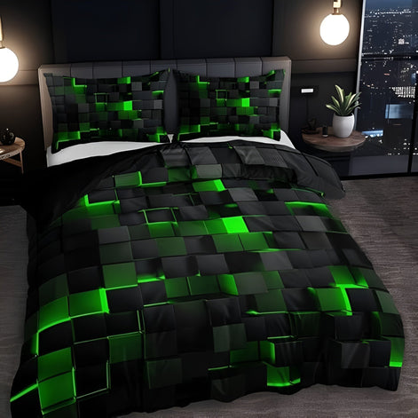 NeonGrid Bettbezug-Set mit geometrischem Muster