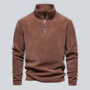 Herren Fleecepullover mit Stehkragen und Viertelreißverschluss Arvello