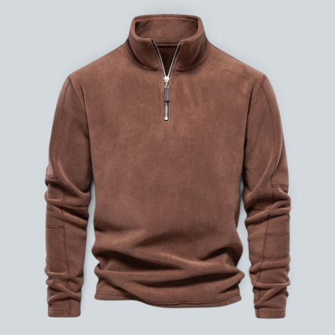 Herren Fleecepullover mit Stehkragen und Viertelreißverschluss Arvello