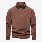Herren Fleecepullover mit Stehkragen und Viertelreißverschluss Arvello