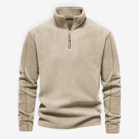 Herren Fleecepullover mit Stehkragen und Viertelreißverschluss Arvello