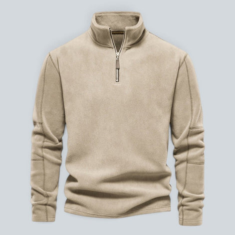 Herren Fleecepullover mit Stehkragen und Viertelreißverschluss Arvello