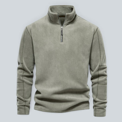 Herren Fleecepullover mit Stehkragen und Viertelreißverschluss Arvello