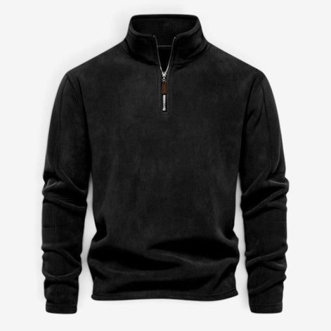 Herren Fleecepullover mit Stehkragen und Viertelreißverschluss Arvello