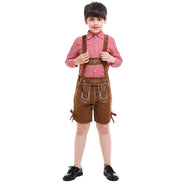 Kinder Trachten-Lederhose mit Trägern für Oktoberfest – Falko