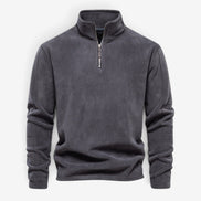 Herren Fleecepullover mit Stehkragen und Viertelreißverschluss Arvello