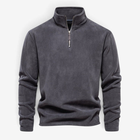 Herren Fleecepullover mit Stehkragen und Viertelreißverschluss Arvello
