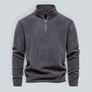 Herren Fleecepullover mit Stehkragen und Viertelreißverschluss Arvello
