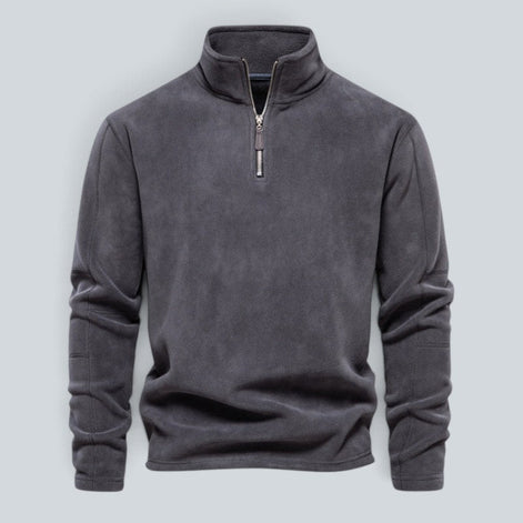 Herren Fleecepullover mit Stehkragen und Viertelreißverschluss Arvello