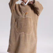 Oversized Hoodie-Decke mit Kapuze, langen Ärmeln und Fronttasche – Velmora