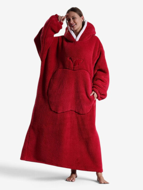 Oversized Hoodie-Decke mit Kapuze, langen Ärmeln und Fronttasche – Velmora