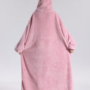 Oversized Hoodie-Decke mit Kapuze, langen Ärmeln und Fronttasche – Velmora