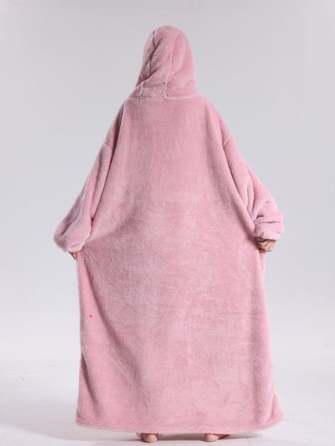 Oversized Hoodie-Decke mit Kapuze, langen Ärmeln und Fronttasche – Velmora
