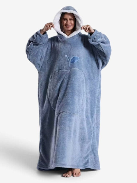 Oversized Hoodie-Decke mit Kapuze, langen Ärmeln und Fronttasche – Velmora