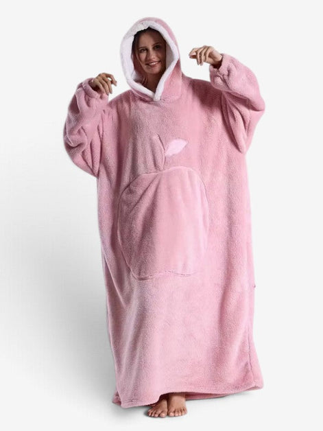 Oversized Hoodie-Decke mit Kapuze, langen Ärmeln und Fronttasche – Velmora