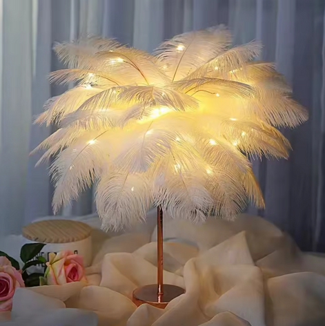 Plumina LED-Tischleuchte – Sanftes Licht Mit Stilvollem Federdesign
