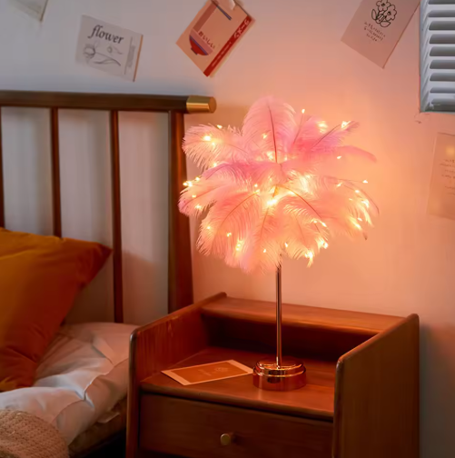 Plumina LED-Tischleuchte – Sanftes Licht Mit Stilvollem Federdesign