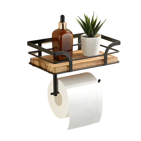 Praktisches Wandregal mit Papierhalter für das Badezimmer