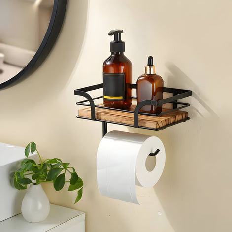 Praktisches Wandregal mit Papierhalter für das Badezimmer