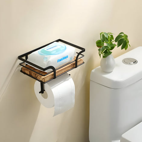 Praktisches Wandregal mit Papierhalter für das Badezimmer