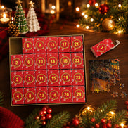 Puzzle Adventskalender mit Weihnachtsmotiv und Referenzposter – Puzzavella