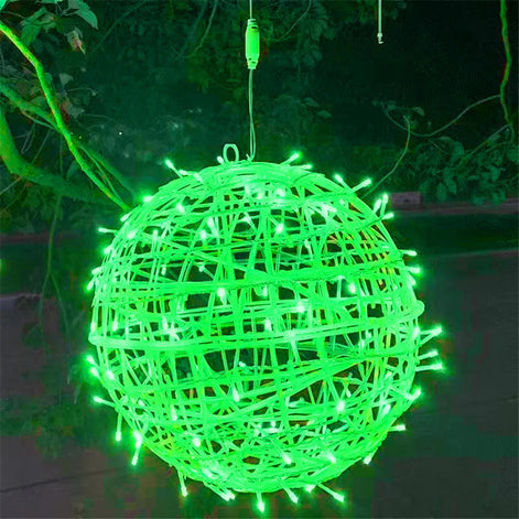 Rattina LED-Kugelgirlande – Lichterkette mit Rattankugeln für Innen- und Außenbereiche