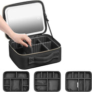 Reise-Make-up-Tasche mit LED-Spiegel und flexiblem Stauraum