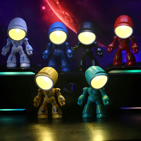 Robixa Tischleuchte in Roboterform – LED Lampe für Kinderzimmer und Innenräume