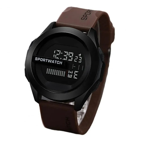 Digitale Armbanduhr mit LED-Display und Silikonarmband
