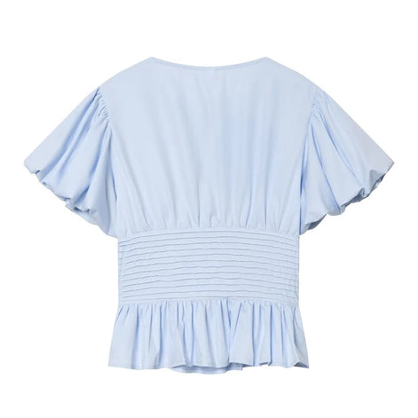 Liora Damen Bluse mit Volantärmeln