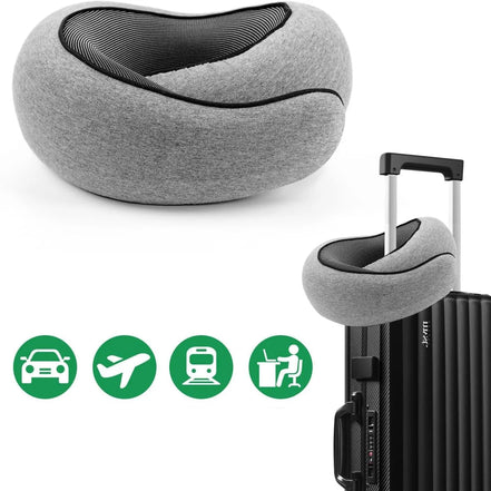 Nerivo U-förmiges Nackenkissen aus Memory-Schaum – Verstellbares Reisekissen