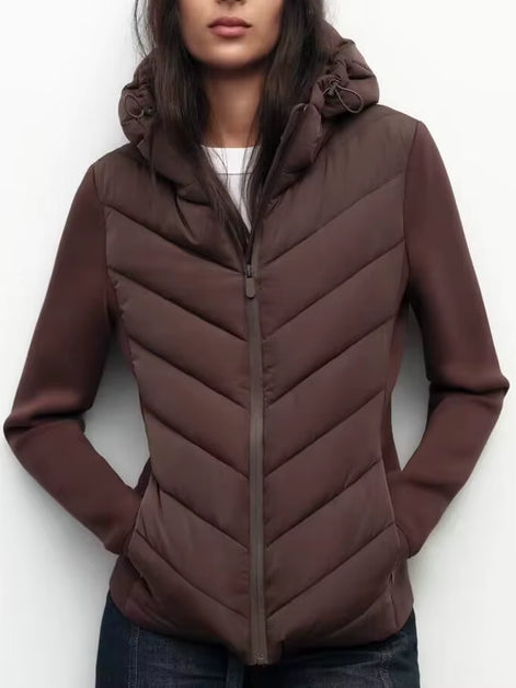 Elegante Damen Steppjacke mit Kapuze – Mireva