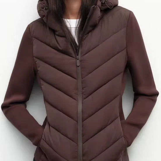 Elegante Damen Steppjacke mit Kapuze – Mireva