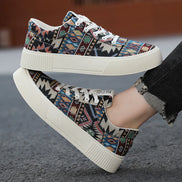 Aurevix Herren Canvas Sneaker mit Schnürung und rutschfester Gummisohle
