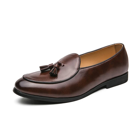 Marvello Herren Lackleder Loafer mit Quaste