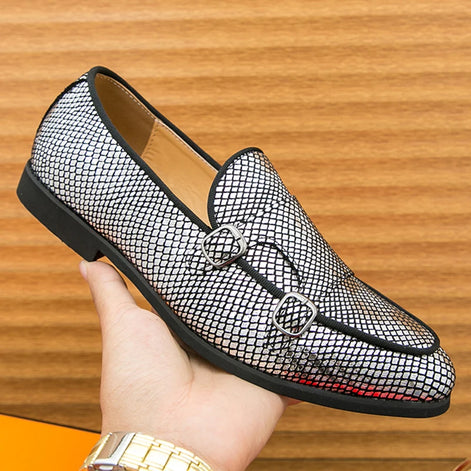 Valerion Herren Monk Strap Loafer mit spitzer Form