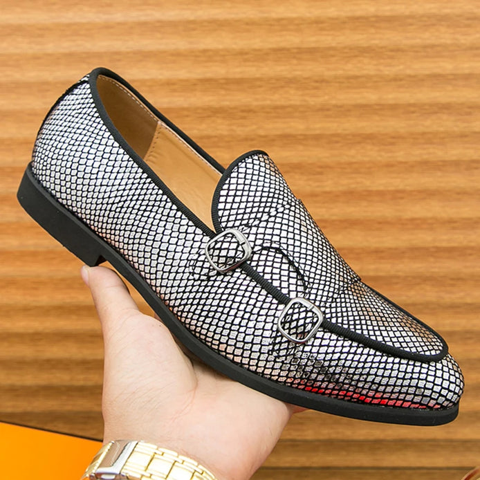 Valerion Herren Monk Strap Loafer mit spitzer Form