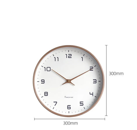Nordello Holz-Wanduhr – Runde geräuscharme Quarzuhr (verschiedene Größen)