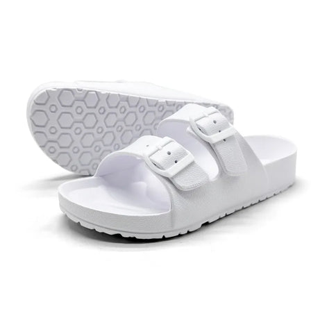 Norvella Unisex Slides mit Schnalle und flachem Design