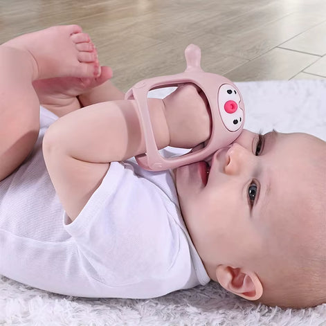 Silikon-Beißring & Schnuller für Babys – Tierförmiger Hand-Beißring