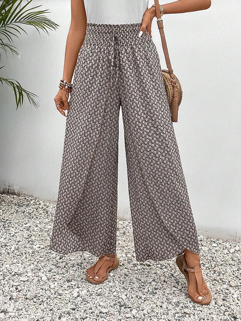 Florenza Damen Culotte mit Paisley-Muster und weitem Bein