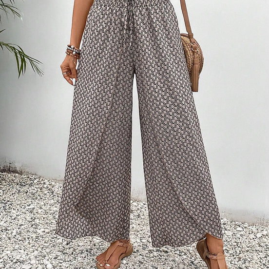 Florenza Damen Culotte mit Paisley-Muster und weitem Bein
