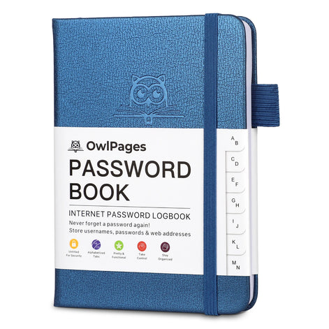 Securelia Passwortbuch mit alphabetischen Registern und Hardcover