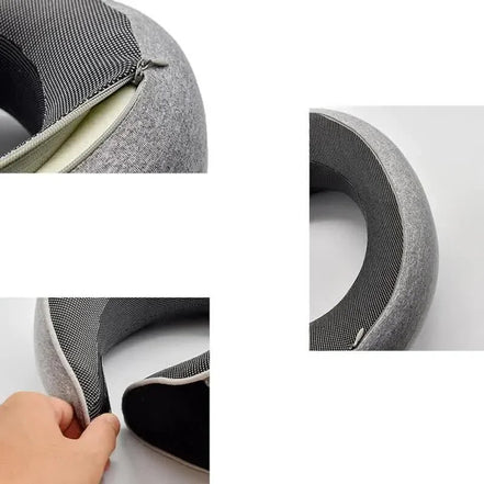 Nerivo U-förmiges Nackenkissen aus Memory-Schaum – Verstellbares Reisekissen