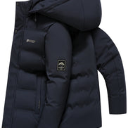Herren Winterjacke mit abnehmbarer Kapuze und Reißverschluss Norvellan