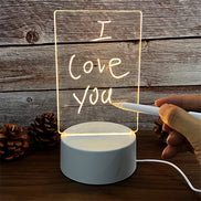 Lunaris LED-Memoleuchte – USB-Acryltafellicht mit Schreibtafel