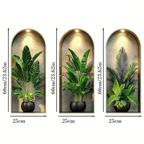 Plantio Wandsticker-Set – Selbstklebende PVC-Aufkleber für Innenwände (3-teilig)