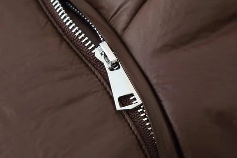 Damen Steppjacke mit Kapuze, Oversized-Passform und Reißverschluss – Quilvara